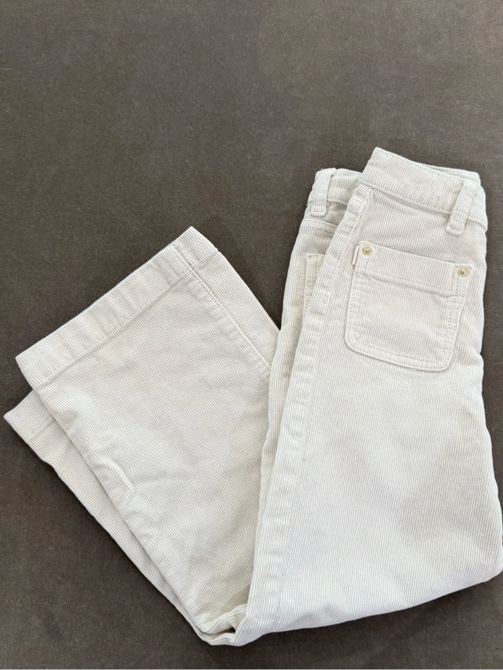 DL1961 Cream Corduroy High-Rise Pants